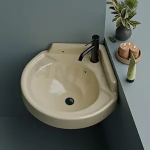 ANITO Designer Wall Mounted Corner Round Wash Basin