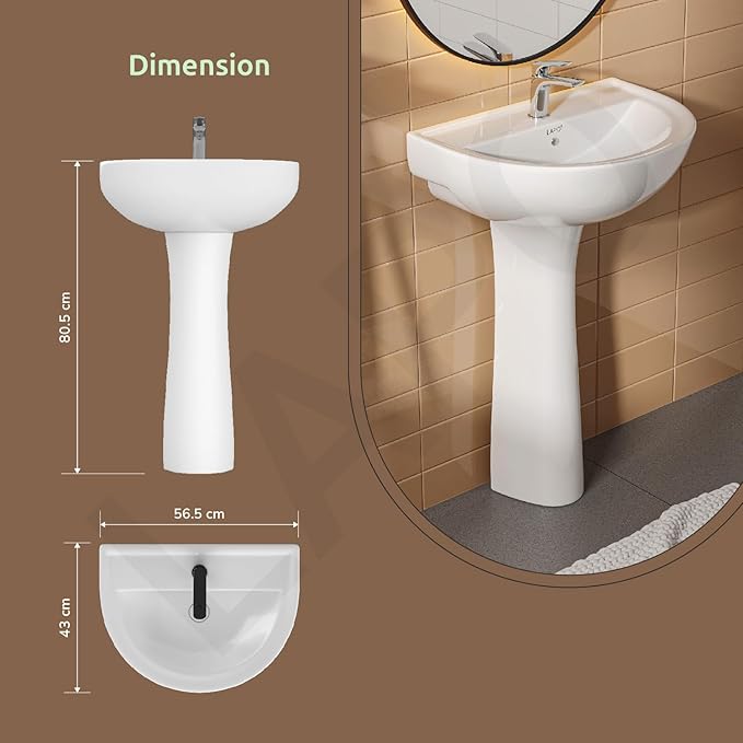 Cera Victor Full Pedestal Wash Basin - Image 4