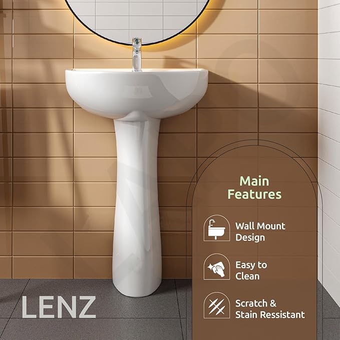 Cera Victor Full Pedestal Wash Basin - Image 2